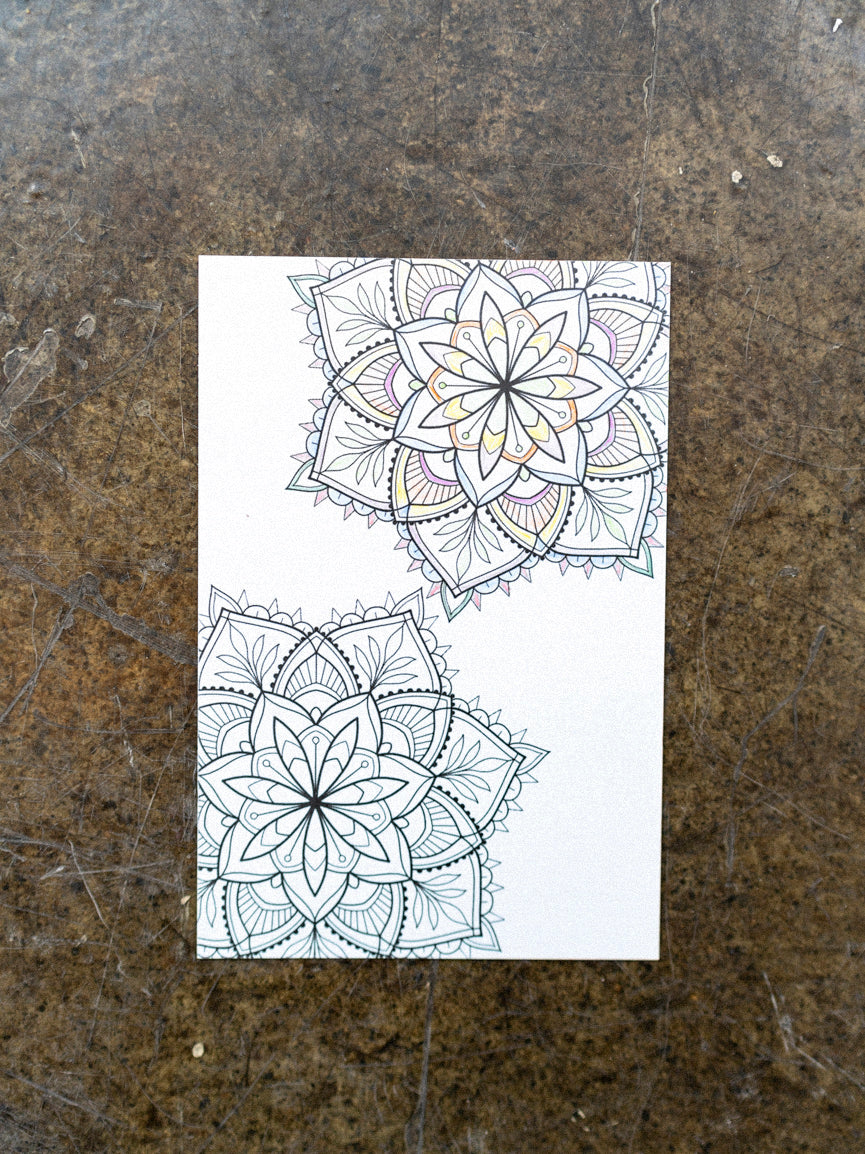Mandala Coloring Postcard
