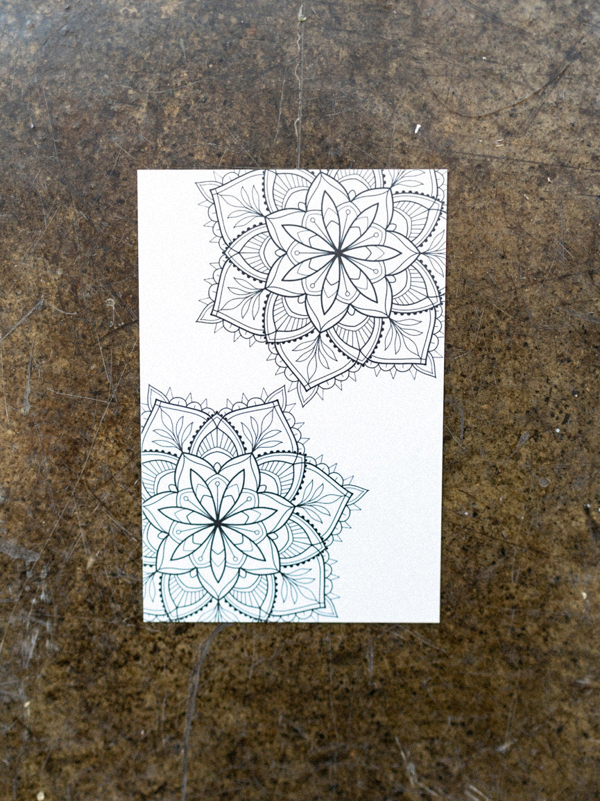 Mandala Coloring Postcard