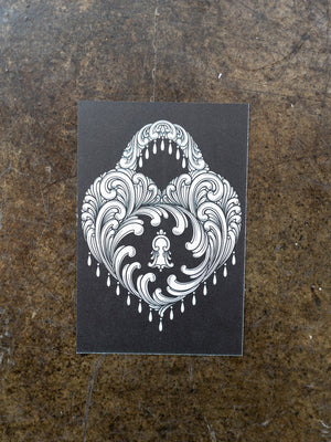 Heart Lock Coloring Postcard