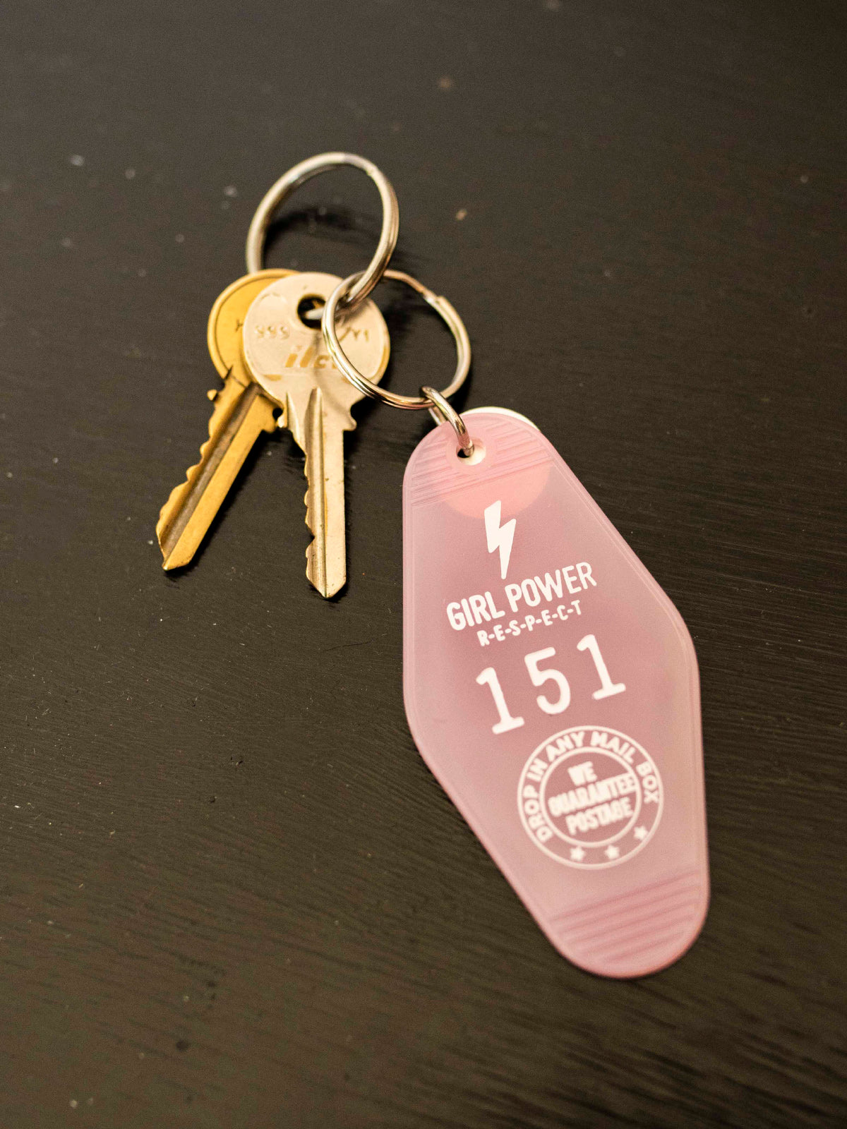 Pink Girl Power Key Tag