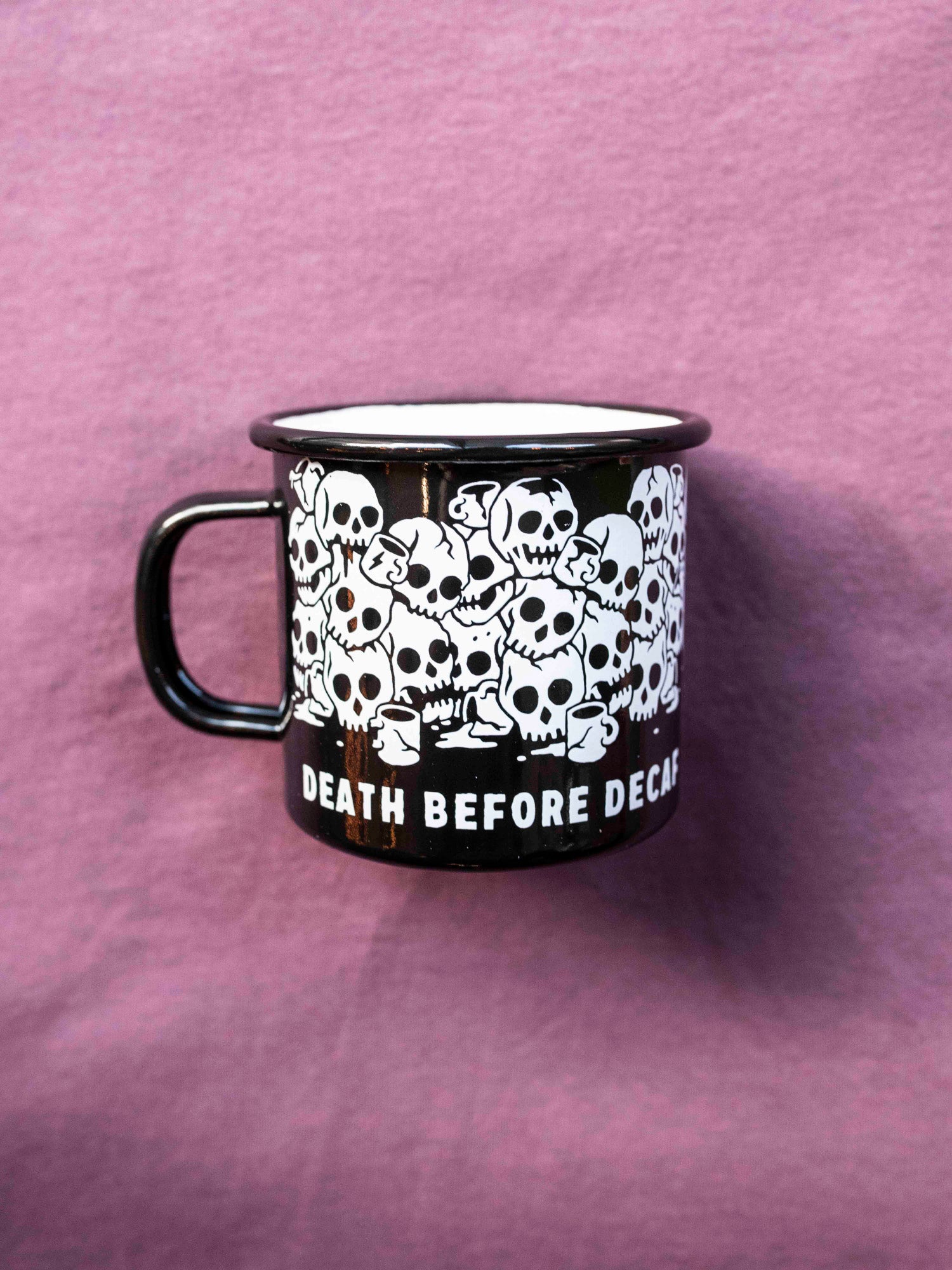 Death Before Decaf Enamel Mug