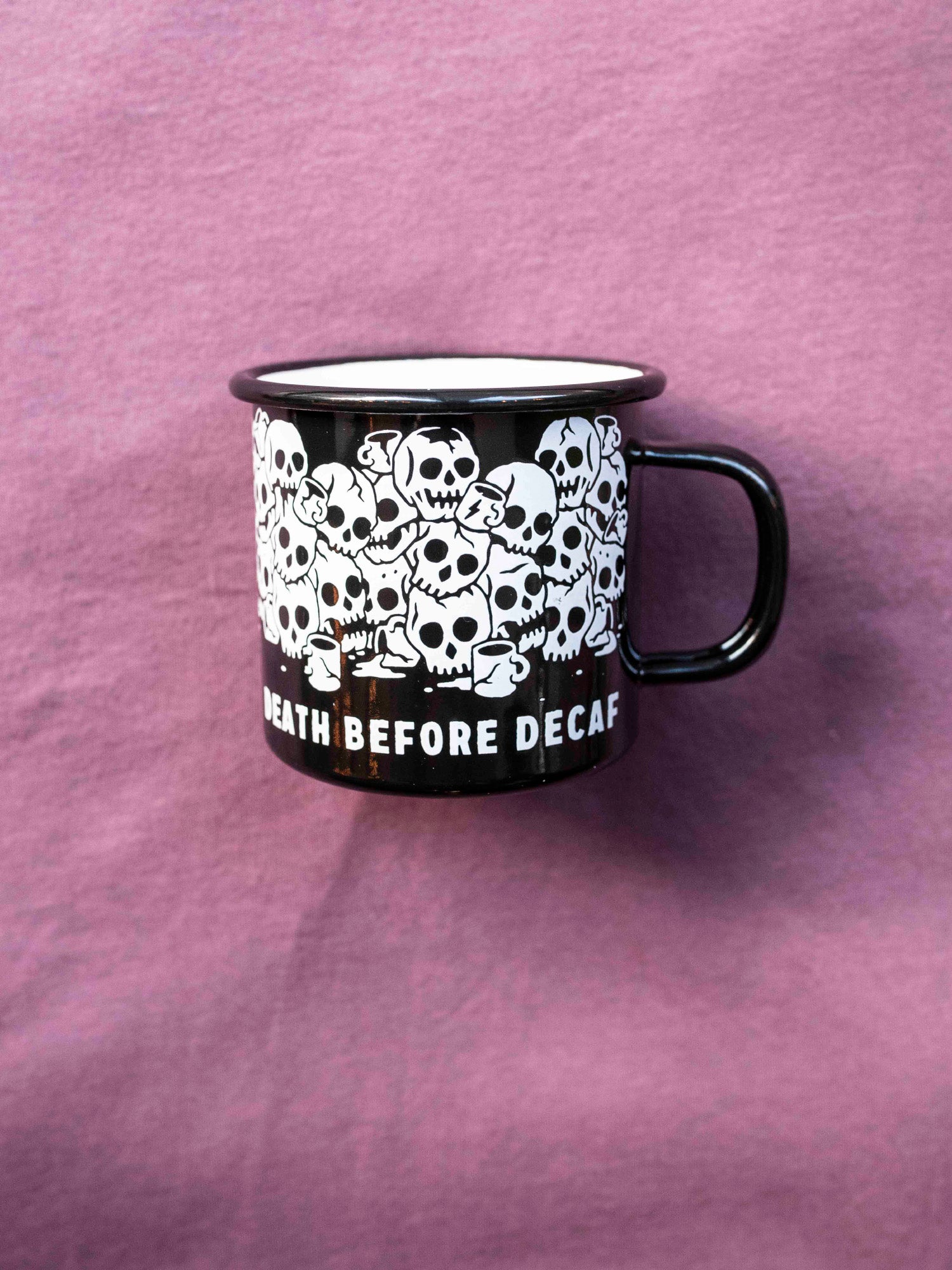 Death Before Decaf Enamel Mug