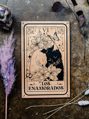 Los Enamorados Lovers Tarot Card Wood Print
