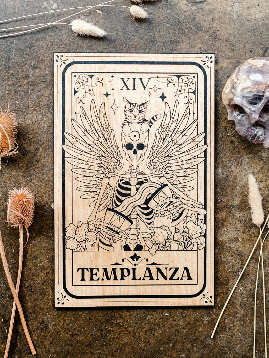 Templanza Temperance Tarot Card Wood Print