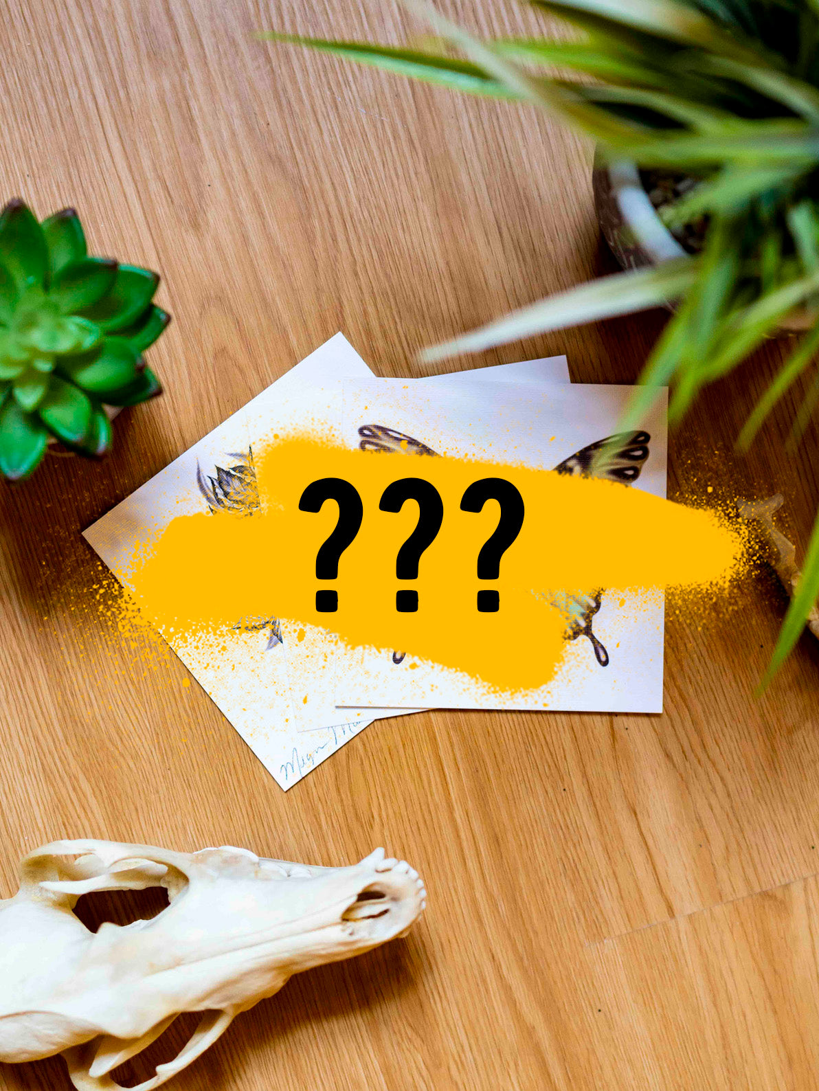 Mystery prints with yellow and black design elements.